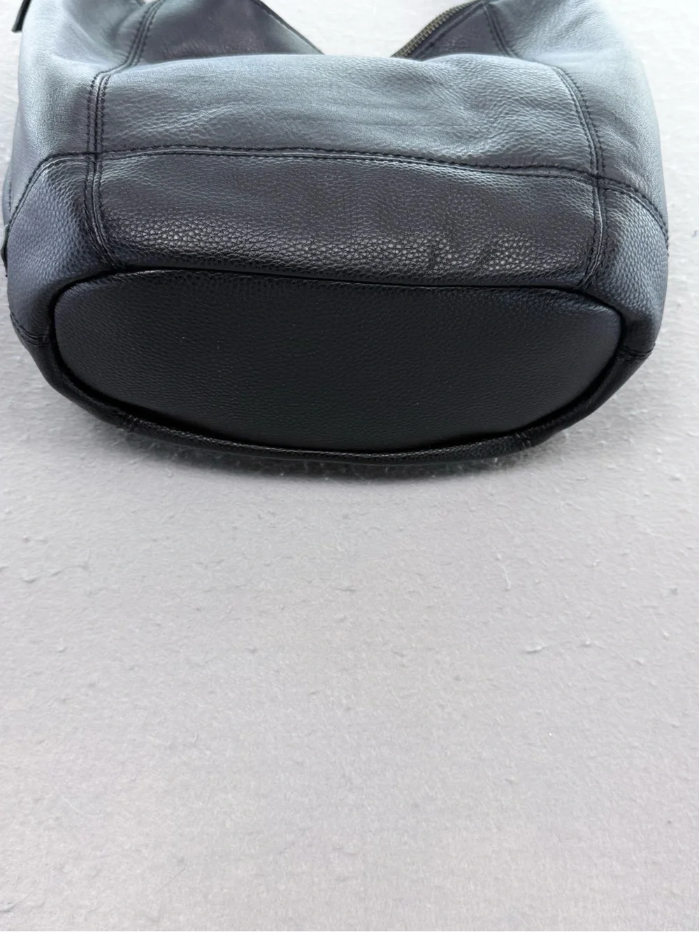The Sak - women’s black genuine leather Hobo shoulder bag top zip closure